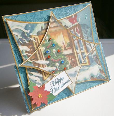 Christmas Window Teal 3D Star Card Mini Kit by Davina Rundle