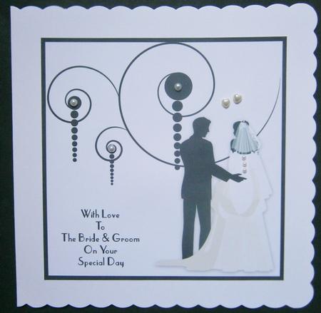 To the Bride and Groom 8x8 Black and White Topper by Davina Rundle