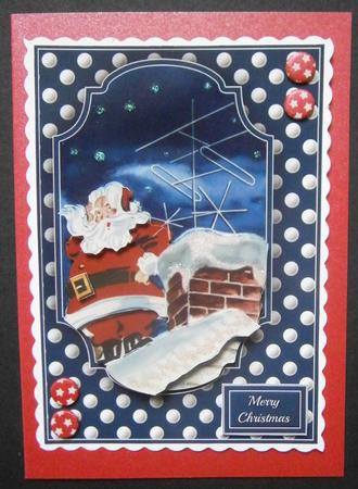 Modern Vintage Santa on the Roof Quick Card by Davina Rundle
