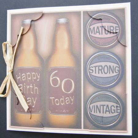 8x8 Novelty 60th Birthday Beer N Cheese Corner Stacker by Davina Rundle