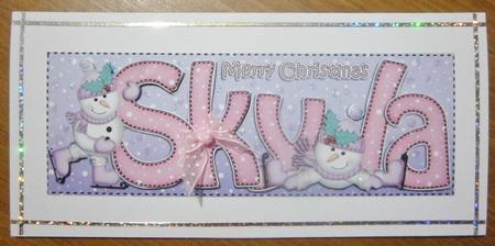 Merry Christmas Skyla Snowmen Large Dl & 3D Decoupage by Davina Rundle