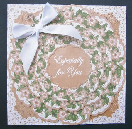 Peach Forgetmeknots for You 3D Doily Card Mini Kit by Davina Rundle