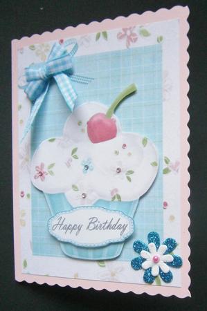 Blue & White Cupcake by Davina Rundle