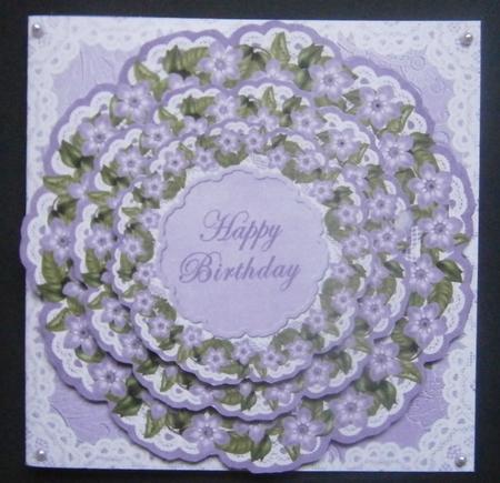 Lilac Magnolia Happy Birthday 3D Doily Card Mini Kit by Davina Rundle