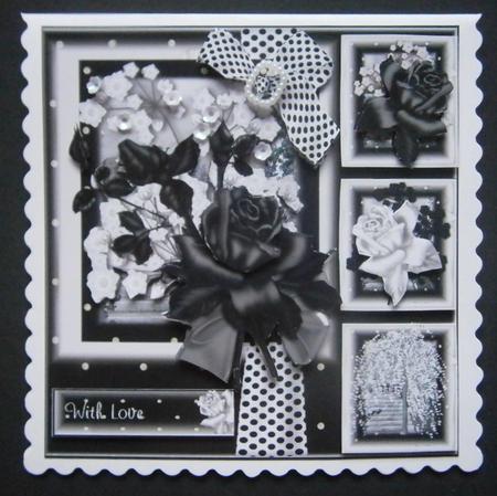 Black and White Roses and Polka Dots by Davina Rundle
