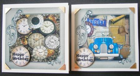 Vintage Clocks Male Cards by Davina Rundle