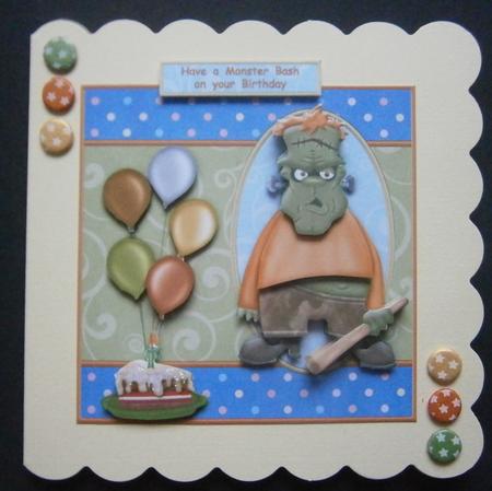 Have a Monster Bash on Your Birthday Decoupage by Davina Rundle