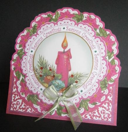 Cerise Candle Seasons Greetings Picture Doily C & E Kit by Davina Rundle