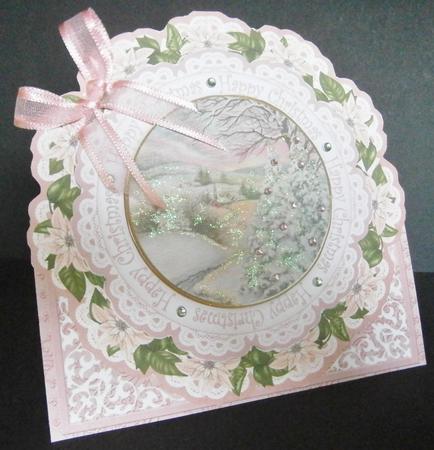 Sscene2 Pink Happy Christmas Picture Doily C & E Kit by Davina Rundle