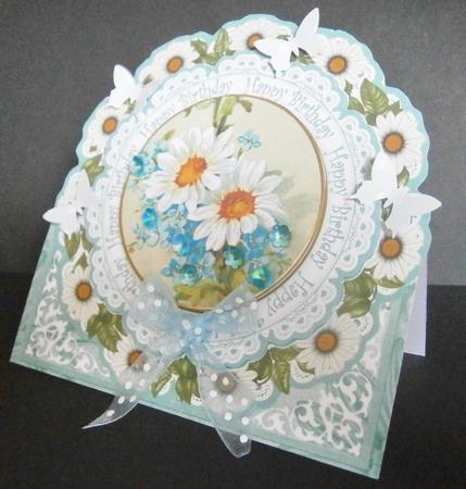 Blue Daisies Happy Birthday Picture Doily C & E Kit by Davina Rundle
