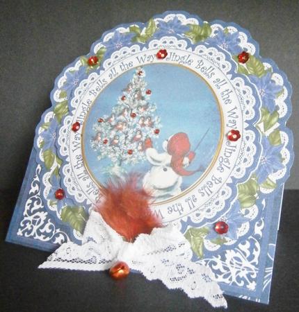 Singing Birdies Jingle All the Way Picture Doily C & E Kit by Davina Rundle