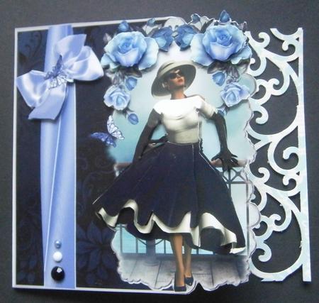 Shaped Over the Edge Grace and the Blue Roses by Davina Rundle