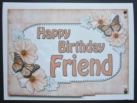 5x7 Flowers & Butterflies Birthday Friend by Davina Rundle