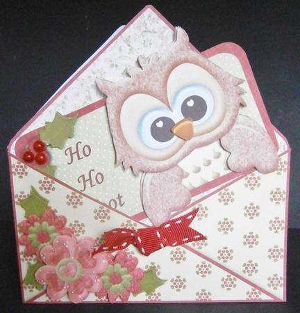 Owl Ho Ho Hoot Christmas Envelope Peeper Card Mini Kit by Davina Rundle