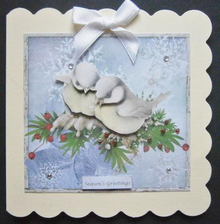 Winter Birds & Snowflakes Card Topper & Decoupage by Davina Rundle