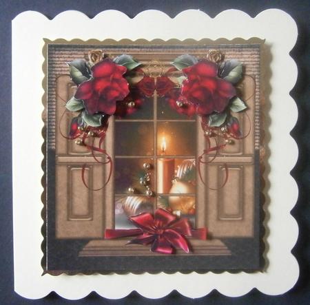 Window,christmas Winter Roses by Davina Rundle