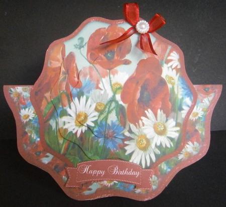 Vintage Painted Poppies Shaped Over the Edge Mini Kit by Davina Rundle