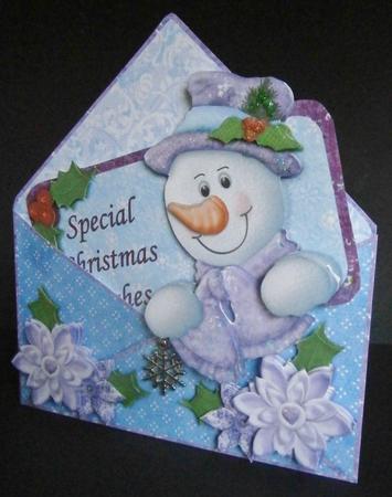Snowman Christmas Envelope Peeper Card Mini Kit by Davina Rundle