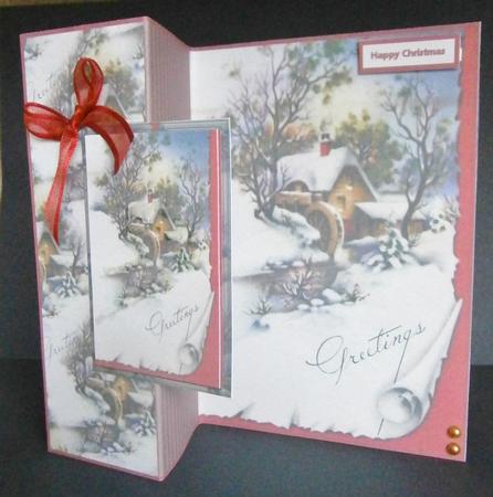 Vintage Watermill No Hole Fold Back Card by Davina Rundle