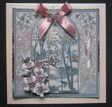 Frozen Lake Window View Card with a Topper by Davina Rundle