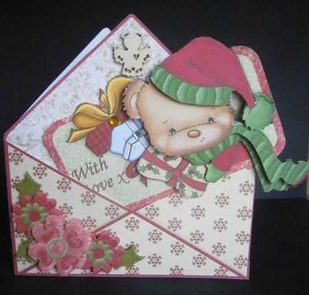 Christmas Bear Envelope Peeper Card Mini Kit by Davina Rundle