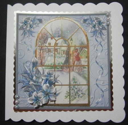 Carol Singers View Through the Window Card by Davina Rundle