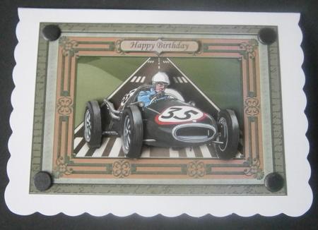 Vintage Racing Car Old But Classic Card Topper & Decoupage by Davina Rundle