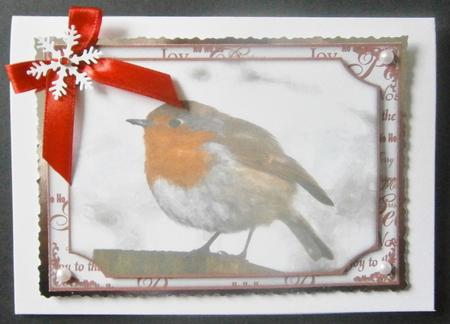 Winter Robin Watercolour Quick Card by Davina Rundle