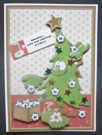 Football Fan's Christmas Tree Card Topper & Decoupage by Davina Rundle