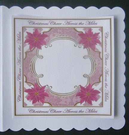 Cerise Poinsettia Across the Miles Lattice 8in Insert Panel by Davina Rundle