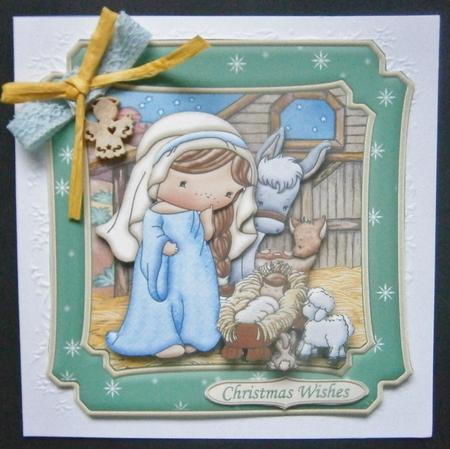 Izzy's Nativity Christmas Card Topper & Decoupage by Davina Rundle