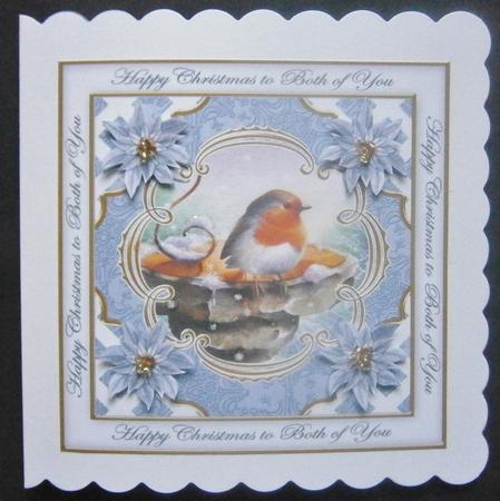 Blue Robin Both of You Lattice Corner 8in Topper by Davina Rundle