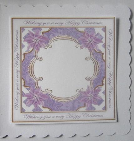 Lilac Poinsettia Happy Christmas Lattice 8in Insert Panel by Davina Rundle
