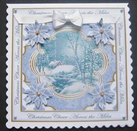 Blue Walk Across the Miles Lattice Corner 8in Topper by Davina Rundle