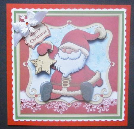 Santa & Star Christmas Card Topper & Decoupage by Davina Rundle