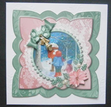 Posting a Letter Scalloped Edge Card Topper with Decoupage by Davina Rundle