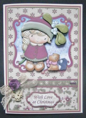 Izzy's Christmas Kisses Card Topper & Decoupage by Davina Rundle