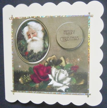 Christmas Roses with Santa Portrait by Davina Rundle