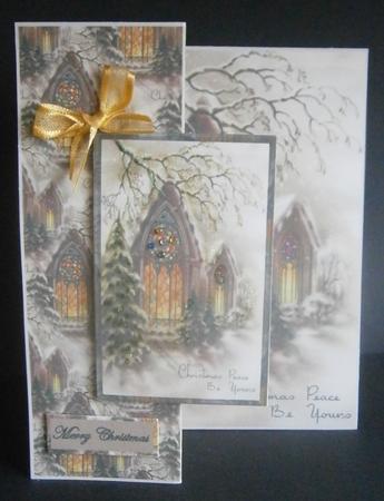 Vintage Church Window No Hole Fold Back Card by Davina Rundle