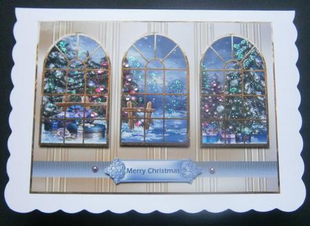 Christmas Trees in the Park Window Panel Card by Davina Rundle