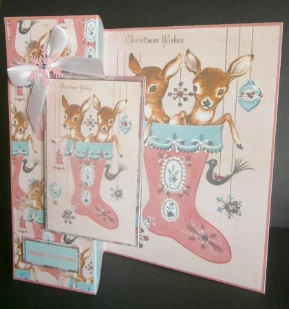 Christmas Stocking Fold Back Card and Toppers by Davina Rundle