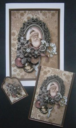 Vintage Framed Santa Gift Set Mini Kit by Davina Rundle