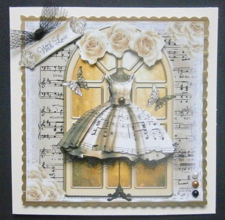 Beautiful Music Dress Topper and Insert 5x5 by Davina Rundle