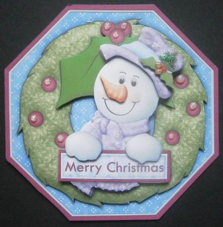 Christmas Snowman Wreath Peeper with Decoupage Mini Kit by Davina Rundle