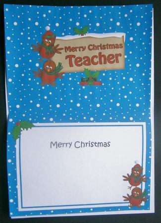 Christmas Teacher Robins Signpost 5x7 Matching Insert by Davina Rundle