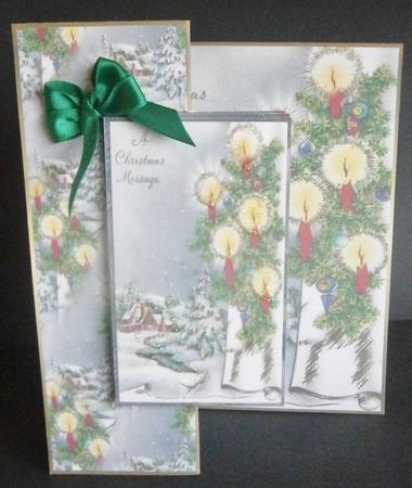 Vintage Christmas in the Snow Fold Back Card by Davina Rundle