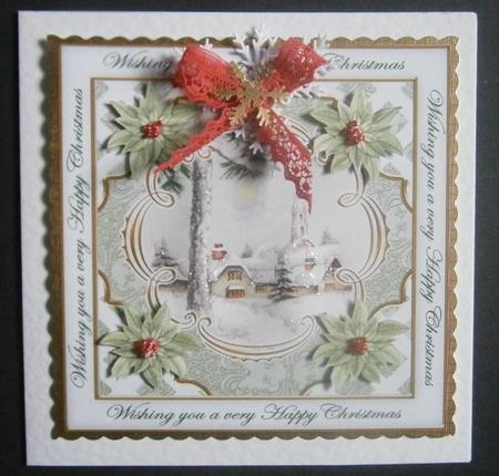 Winter Pub Christmas Wishes Lattice Corner 8in Topper by Davina Rundle
