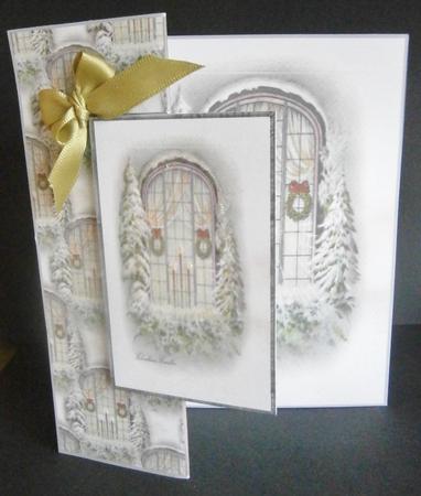Vintage Christmas Window Fold Back Card by Davina Rundle