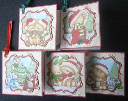 Gift Tags Cute Christmas Gift Tags in Red & Gold by Davina Rundle