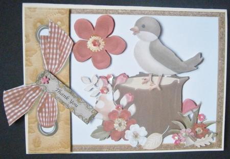 Woodland Bird with Flowers on a Tag by Davina Rundle